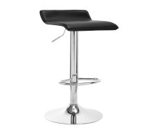 Grozāms eko ādas bāra krēsls ar regulējamo augstumu QS-B08, Melns | Swivel Adjustable Height Bar Counter Stool Chair