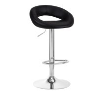 Grozāms eko ādas bāra krēsls ar regulējamo augstumu QS-B10, Melns | Swivel Adjustable Height Bar Counter Stool Chair