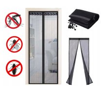 Durvju Moskītu Odu Kukaiņu Tīkls Pretinsektu Siets - 220X110, Melns | Mosquito Door Mesh Net Anti-Insect Screen