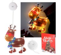 LED Ziemassvētku logu dekorācija Ziemeļbriedis ar piesūkcekni - christmas decoration, led window ornament, reindeer