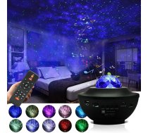 Nakts Lampa Gaismeklis Zvaigžņu Debesu Projektors Disko Bumba ar Bluetooth Skaļruni un Pulti | Bedside Lamp Star Sky Projector Night Magic Light with Speaker