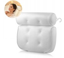 Vannas spilvens, sieta materiāls, balts - bath pillow, bathtub pillow, bath accessories
