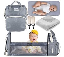 Sieviešu Māmiņu Soma Mugursoma Organaizers / Saliekamā Ceļojumu Bērnu Mazuļu Gultiņa ar pārtinamo galdiņu | Travel Diaper Backpack Foldable Baby Crib Bed