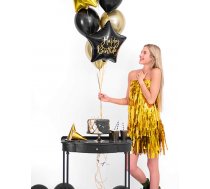 Folijas balons 40cm "Happy Birthday", melns l Foil balloon 40cm