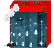 LED Ziemassvētku Virtene Gaismas Aizkars Spuldzes, 108 LED, Auksti Balta | Fairy Christmas Light Curtain Bulbs, Cold White