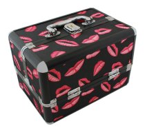 Kosmētikas Piederumu Koferis Soma Organaizers - 25x17x17cm, Melns/Sarkans | Makeup Case Box Cosmetic Bag Organizer