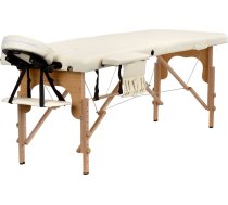Divu segmentu koka masāžas gulta BodyFit / Saliekamais masāžas galds, kušete, 2 sekcijas, Bēšs | Folding Massage Table