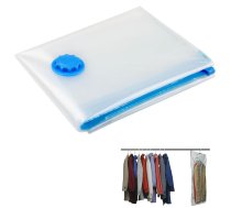 Piekarināms vakuuma maiss ar āķi apģērbu, drēbju uzglabāšanai, 70x145 cm | Hanging Vacuum Clothing Storage Bag Case