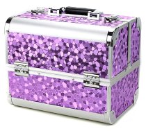 Kosmētikas Piederumu Koferis Soma Organaizers - 30,5x20,5x25cm, Violets | Makeup Case Box Cosmetic Bag Organizer