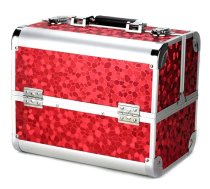 Kosmētikas Piederumu Koferis Soma Organaizers - 30,5x20,5x25cm, Sarkans | Makeup Case Box Cosmetic Bag Organizer