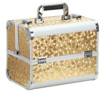 Kosmētikas Piederumu Koferis Soma Organaizers - 30,5x20,5x25cm, Zeltains | Makeup Case Box Cosmetic Bag Organizer