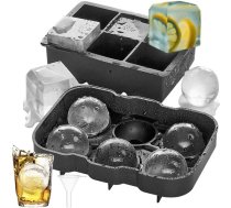 Ruhhy Silikona Forma Veidne Ledus Kubiņu un Lodīšu Pagatavošanai, 2 gab. komplekts | Ice Cube Maker Ice Ball Mold Tray