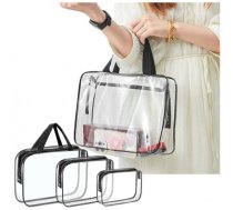 Caurspīdīgas Ceļojumu Organizatora Kosmētikas Ceļojumu Somas, 3 gab. l Transparent Travel Organizer Makeup Travel Bags