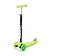 Bērnu Trīsriteņu Skrejritenis Skūteris Atpūtai Sportam ar LED Gaismām, Zaļš | Children's Tricycle 3-Wheel Scooter