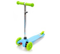 Bērnu Trīsriteņu LED Skrejritenis Skūteris Atpūtai Sportam METEOR Tucan, Zils-Zaļš | Children's Tricycle 3-Wheel Scooter