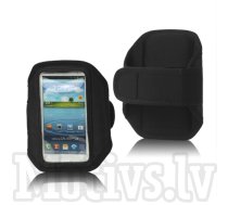 Sport Armband pouch case Size M for Samsung Galaxy S3 S4 S5, iPhone 5s 5c, HTC One M7 M8, LG L7 L9, Nokia Lumia, Sony Xperia Z1 – Black, universālais