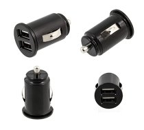 Car Charger Adapter 2xUSB 2.1A 5V Apple, HTC, Samsung, LG Sony, black - auto lādētājs mobilajiem telefoniem