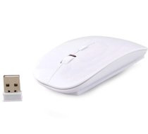 Bezvadu optiskā pele Slim 2.4GHz 1600 DPI Balta - wireless mouse, slim mouse, optical mouse