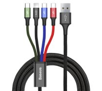 Baseus Rapid USB to Lightning / 2x USB Type C / micro USB Nylon Braided Cable 3.5A, 1.2m | Lādētājvads Datu Kabelis 4 in 1