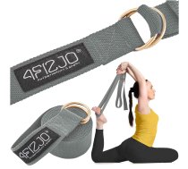 4FIZJO Jogas josta, pilates josla, muskuļu stiepšanās siksna, Pelēka | Stretching Belt Yoga Pilates Strap