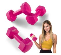 4Fizjo bituma hanteles 2 x 1 kg, rozā - dumbbells, bitumen dumbbells, fitness dumbbells