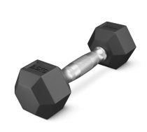 4Fizjo tērauda HEX hantele 1 x 2,5 kg, melna - 2.5 kg dumbbell, HEX dumbbell, steel dumbbell
