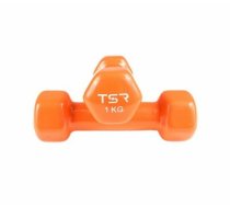 TSR hanteles fitnesa un aerobikas treniņiem 2 x 1kg vinila oranža | Dumbbells for fitness and aerobics training