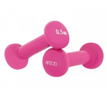 4Fizjo Vinila Hanteles Fitnesam Aerobikai 2 x 0.5kg, Rozā | Vinyl Dumbbells for Fitness