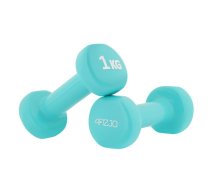 4Fizjo Vinila Hanteles Fitnesam Aerobikai 2 x 1kg komplekts, Piparmētru krāsa | Vinyl Dumbbells for Gym Fitness Workout