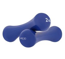 4Fizjo Neoprēna Hanteles Svars Fitnesam Aerobikai Sporta Treniņiem 2 x 2 kg, ZIls | Neoprene Dumbbells Weight for Fitness Aerobics