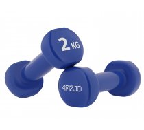 4Fizjo Classic čuguna hanteles ar vinila pārklājumu, 2 x 2 kg, zilas - dumbbells, cast iron dumbbells, vinyl dumbbells