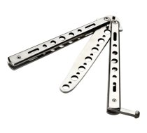 Saliekams Nerūsējošā Tērauda Kabatas Taktiskais Nazis Balisong, Sudraba | Stainless Steel Tactical Folding Butterfly Knife