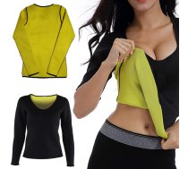 Sieviešu Fitnesa Neoprena T-krekls ar Garām Piedurknēm Svara Zaudēšanai, M izmērs | Women's Slimming Fitness T-Shirt