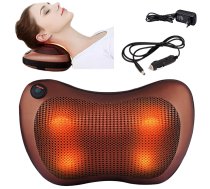 Šiacu Masāžas Spilvens Ķermeņa Masieris ar Sildīšanas Funkciju, Brūns | Shiatsu Heated Neck Massage Pillow