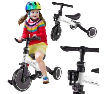 Bērnu trīsritenis ar pedāļiem, balansa velosipēds TRIKE FIX MINI 3in1, Balts | Kids Running Bike Tricycle with Pedals