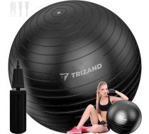 TRIZAND Fitnesa Vingrošanas Bumba ar Pumpi - 65cm, Melna | Exercise Fitness Gym Ball