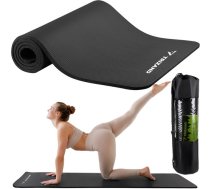 Trizand Sporta vingrošanas NBR putu paklājs, jogas fitnesa paklājiņš - 180x60x1cm, Melns | Foam Fitness Yoga Exercise Mat