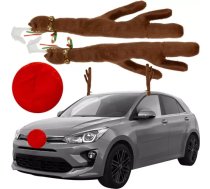 Ziemassvētku Jaungada Auto Rotājums Brieža Ragi un Deguns | Decoration for Car Reindeer Antlers and Nose