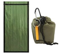 NRC Tūrisma Pārgājienu Сeļojumu Komplekts Glābšanas Termiskais Guļammaiss + Svilpe, 200x90cm | Emergency Rescue Thermo Sleeping Bag