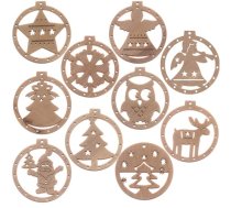 Dekorācija Koka Ziemassvētku Rotājums Rotaļlietas Bumbas, 10 gab. | Tree Decoration Wooden Christmas Toys Baubles