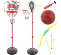 Bērnu Basketbola Grozs ar Bumbu un Statīvu + Loka Šaušanas Komplekts ar Bultām Darts, 2in1 | Basketball Hoop Basket + Archery Game