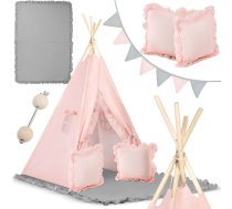 Bērnu telts, vigvams, spēļu māja NK-406 Nukido, Gaiši rozā krāsā | Kids Tipi Tent
