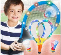 Bērnu LED Tenisa Badmintona Raketes + Volāni | Kids Tennis Badminton Rackets