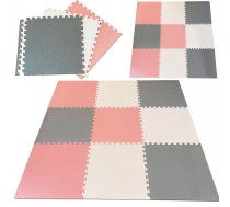 Bērnu Istabas Spēļu Rotaļu Grīdas Puzle Paklājs EVA Putu Paklājiņš NICEkids - 9 gab. Komplekts, Balts/Rozā | Kid's EVA Foam Floor Puzzle Mat