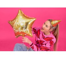 Folijas balons 40cm "Happy Birthday", zelts l Foil balloon 40cm