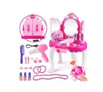 Meiteņu Rotaļu Tualetes Kosmētikas Galdiņš ar Aksesuāriem un Burvju Nūjiņu | Girls Toy Makeup Cosmetic Dressing Table