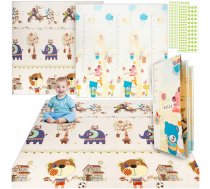 Divpusējs spēļu putu paklājs bērniem, saliekams bērnu istabas grīdas paklājiņš, 200x180cm | Double-sided XPE Foam Play Mat for Kids