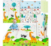 Divpusējs spēļu putu paklājs bērniem, saliekams bērnu istabas grīdas paklājiņš, 180x160cm | Double-sided XPE Foam Play Mat for Kids