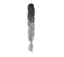Kanekalons Sintētiskās Ombre Afro Bizes Frizūrām 60cm, Melns-Balts | Synthetic Ombre Afro Braids for Hairstyles