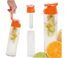 Sporta Tūrisma Ūdens Pudele ar Filtru Nodalījumu Augļiem 800 ml, Oranžs | Picnic Sport Fitness Fruit Infuser Water Bottle